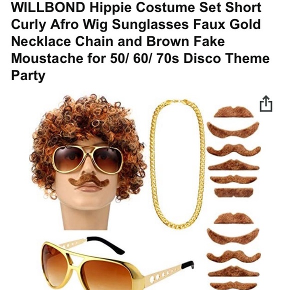 NWT Hippie Costume Disco Theme Party - Picture 3 of 9